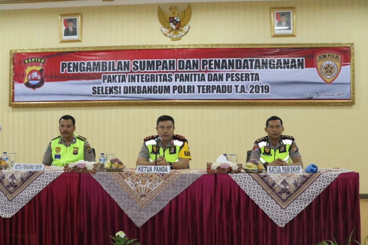 Kapolda Banten Pimpin Penandatangan Fakta Integritas Seleksi Pendidikan Polri