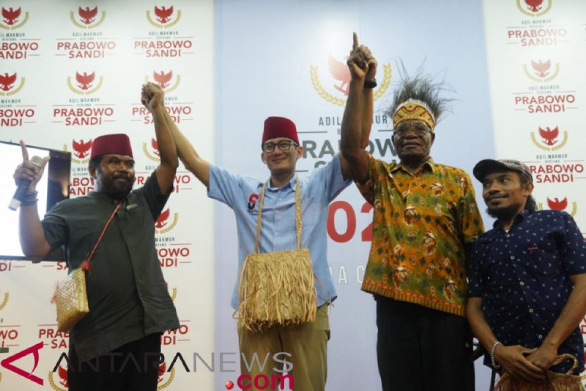 Sandiaga didatangi penasehat tujuh kepala suku Papua Barat