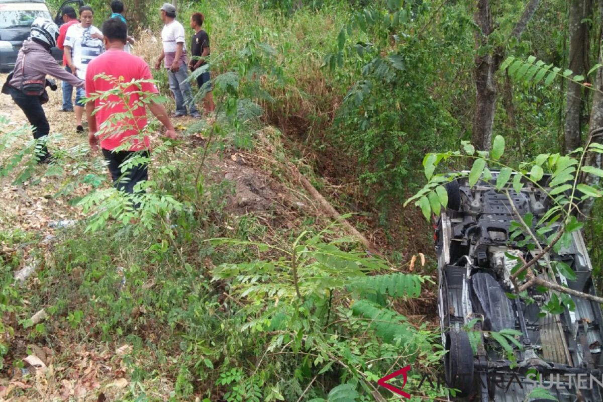 Mobil pangangkut ikan masuk jurang di jalur Toboli