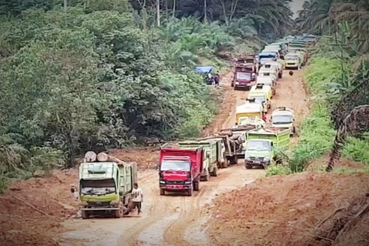 Ratusan kendaraan terjebak jalan rusak di Kotim