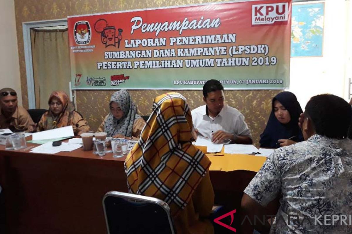 KPU : Baru 10 Parpol Karimun laporkan dana kampanye