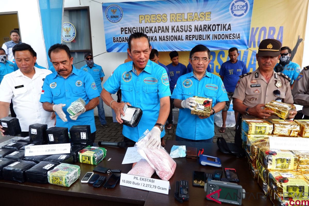 BNN: Barang bukti narkoba internasional mencapai 100 kg