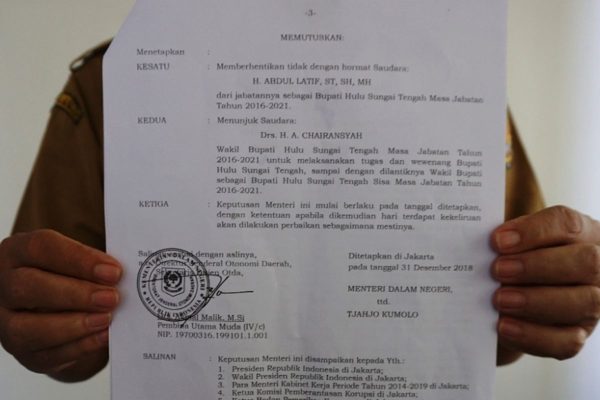 Chairansyah to immediately became regent of HST