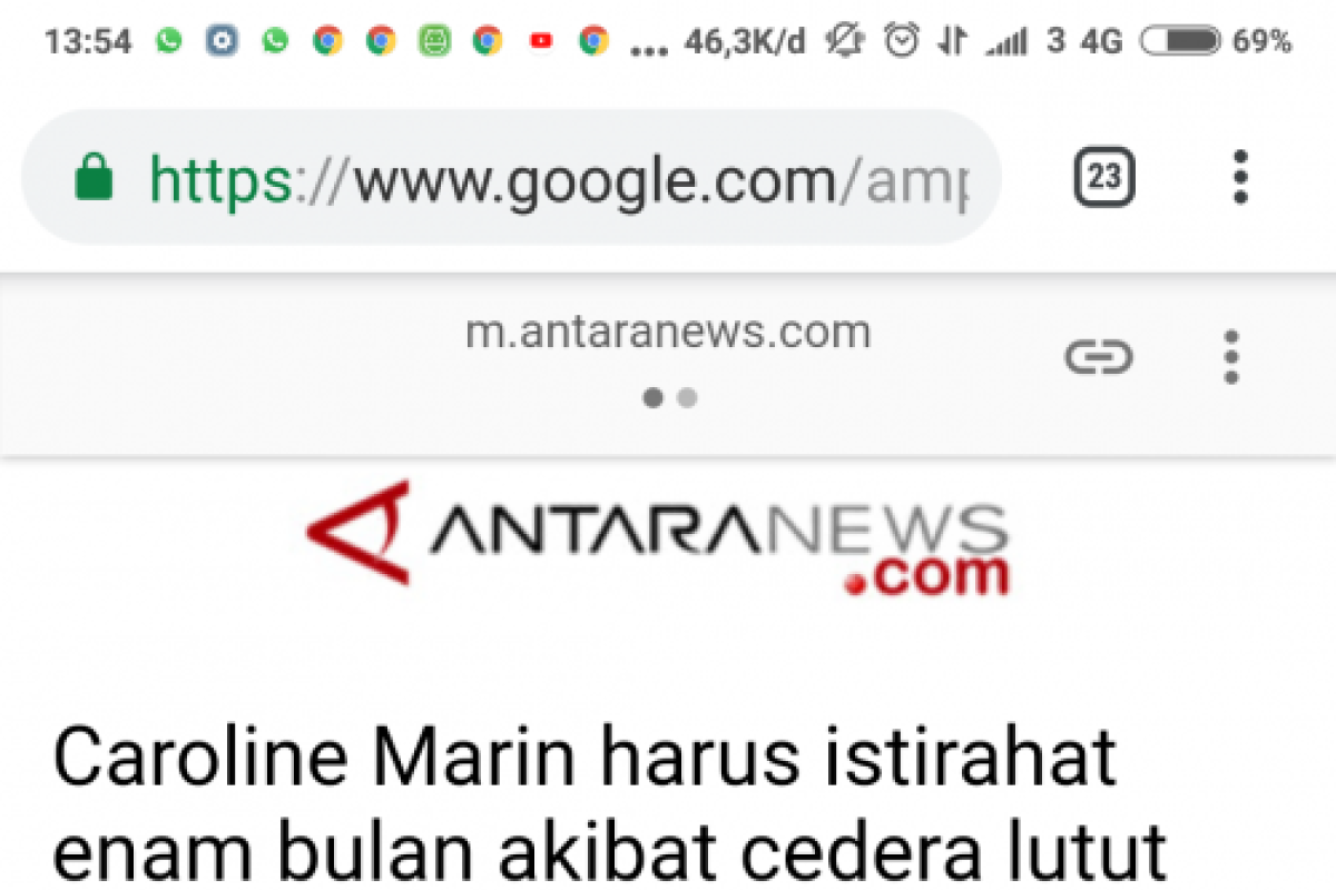 Cedera Lutut, Caroline Marin Harus Istirahat Enam Bulan