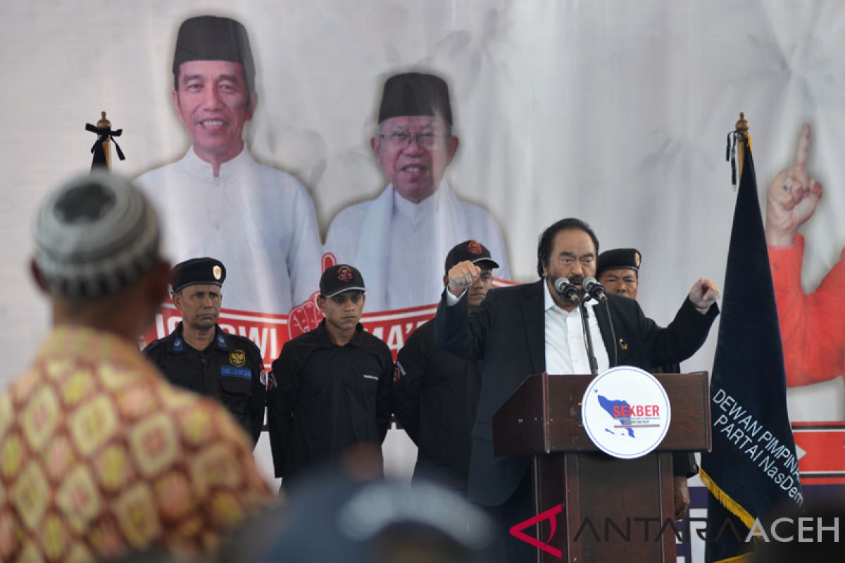 Dihadapan ulama Aceh, Surya Paloh tepis Jokowi anti-Islam