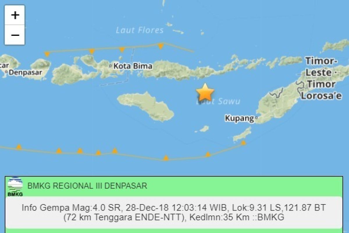 Kota Kupang diguncang gempa berskala kecil