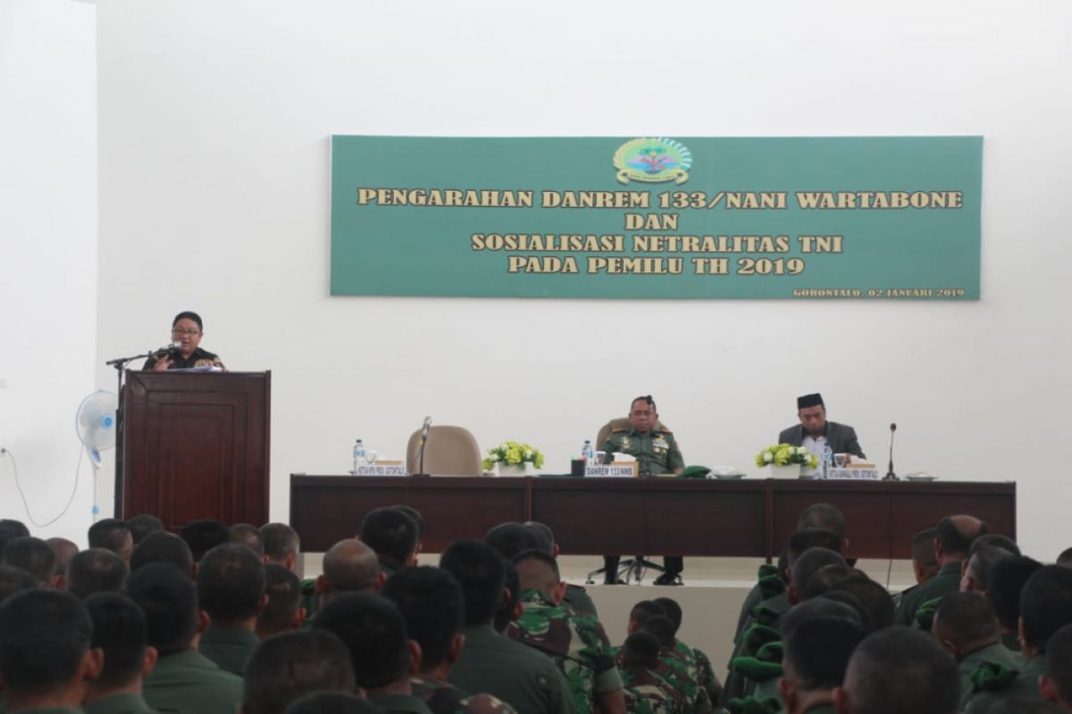 Danrem 133/Nani Wartabone Tegaskan Netralitas TNI Di Pemilu