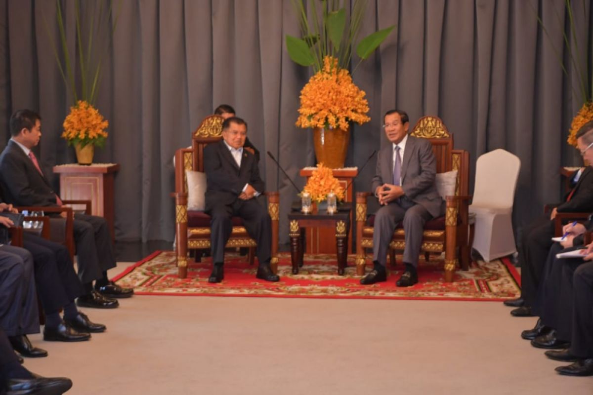 Wapres JK-PM Kamboja temu bilateral di Lotus Blanc Resort Siem Reap