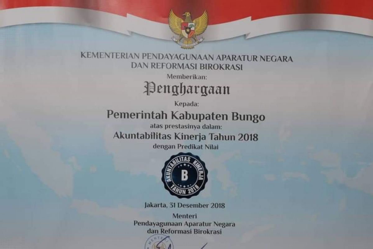 Akuntabilitas kinerja Kabupaten Bungo terus membaik