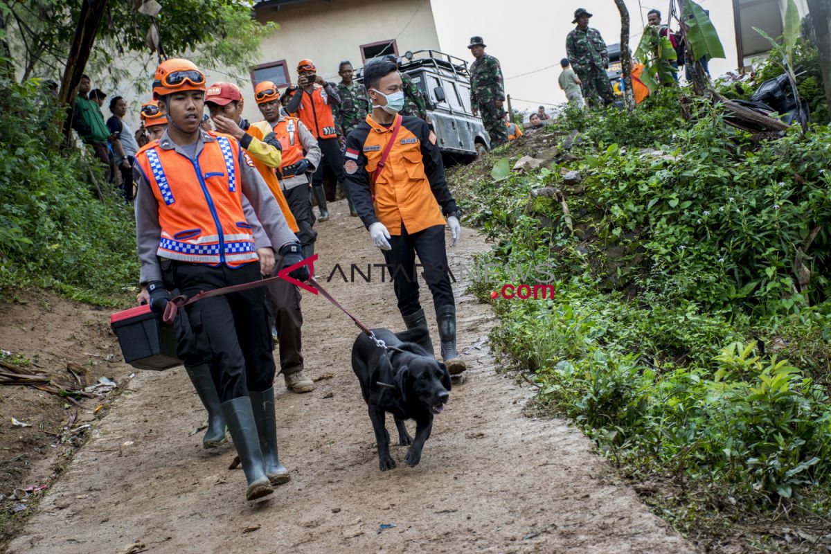 Polda Jabar kerahkan anjing pelacak cari korban longsor Sukabumi