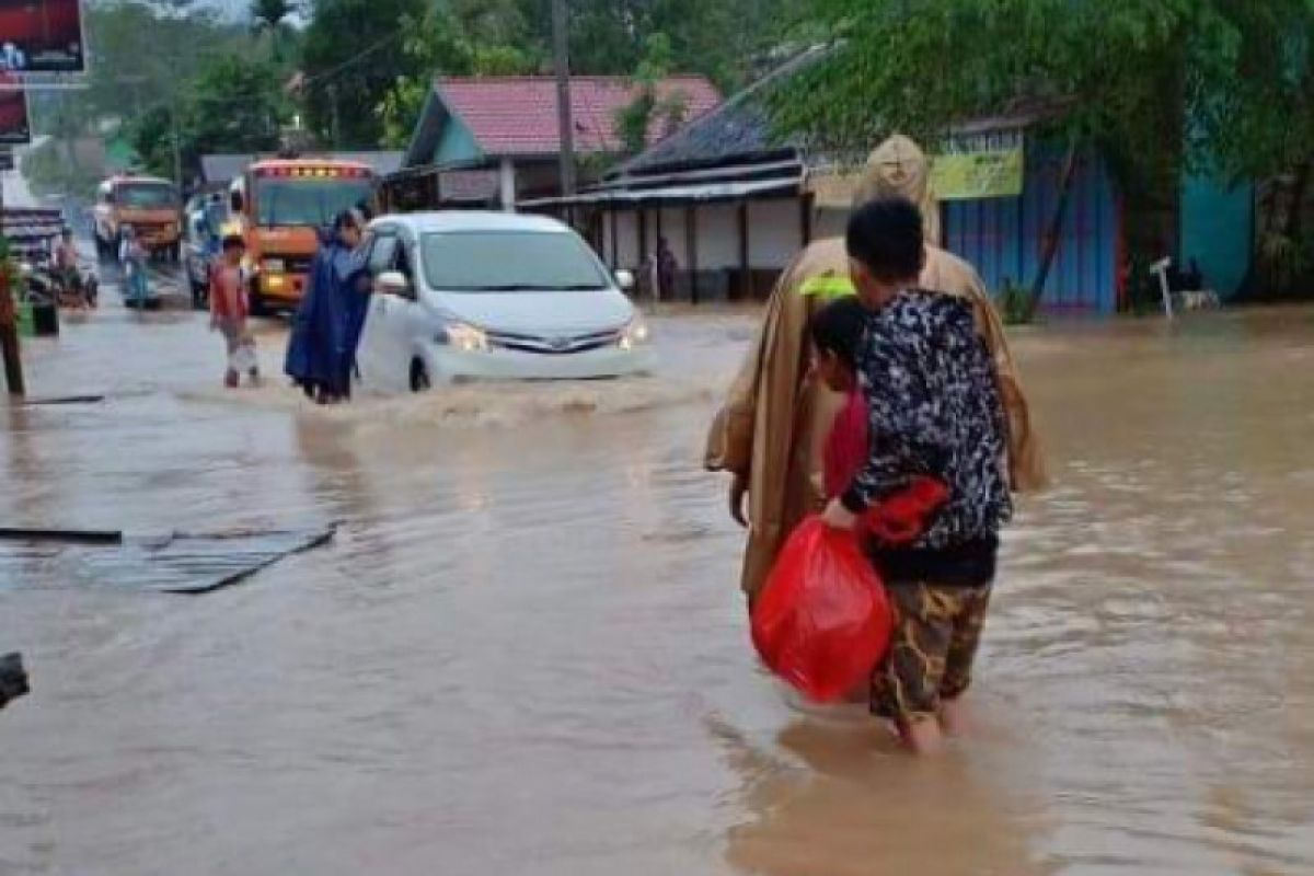 Sungai Sikui meluap, jalan Muara Teweh - Banjarmasin terendam banjir