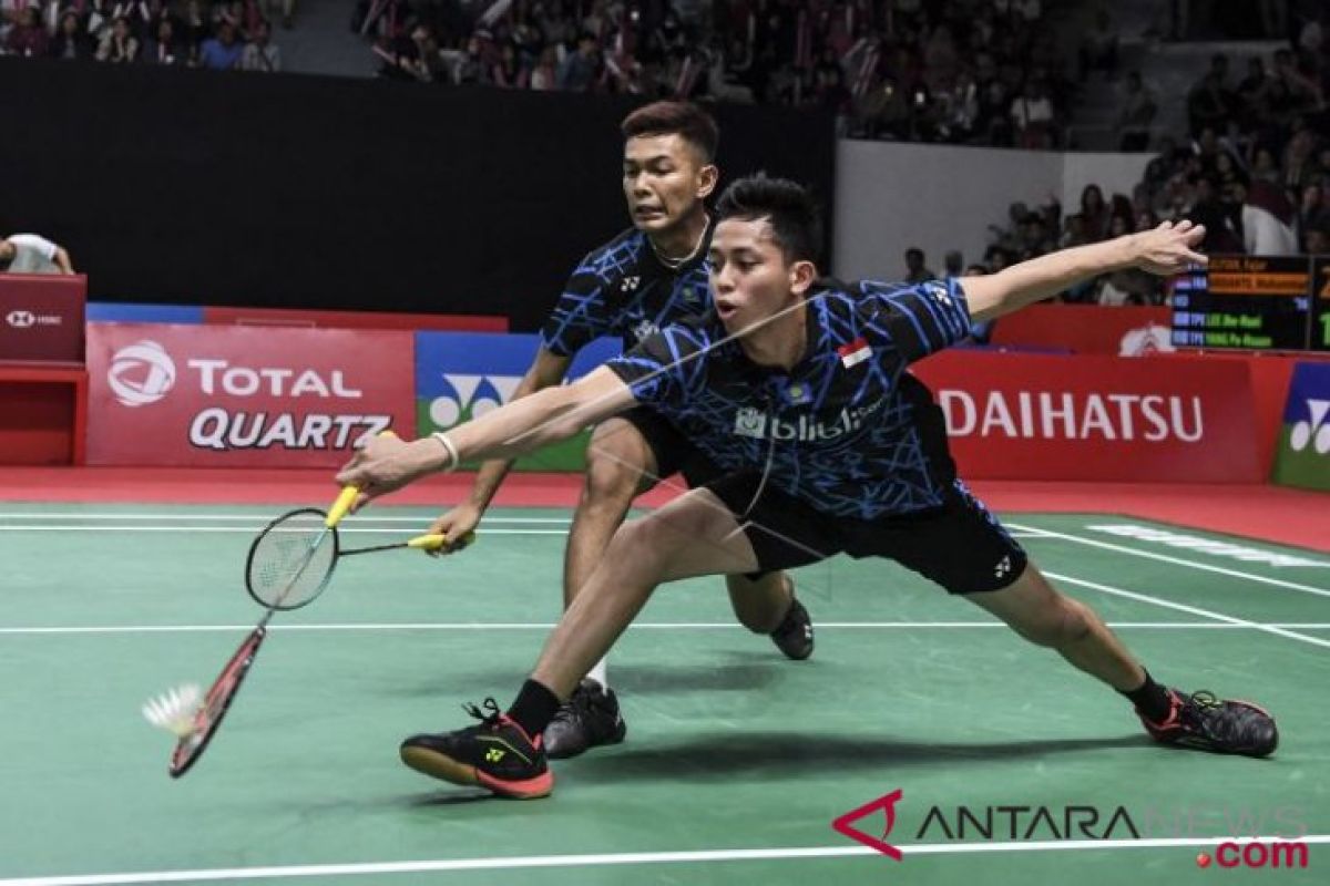 Fajar/Rian tantang senior Berry/Hardi di putaran kedua Indonesia Masters