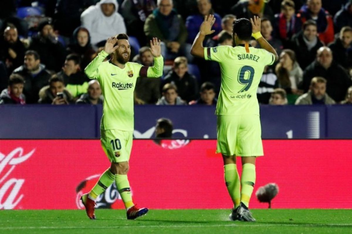 Messi dan Suarez absen saat Barca lawan Levante