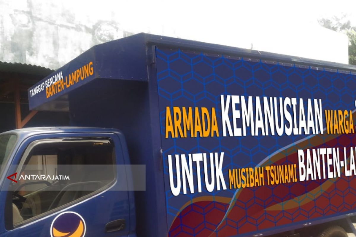 Nasdem Surabaya Berangkatkan Satu Truk Bantuan Korban Tsunami Banten-Lampung