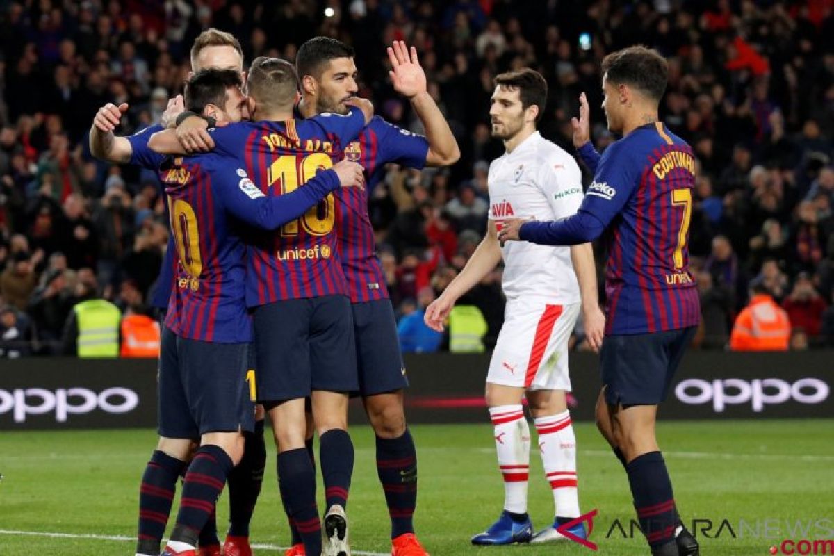 Hasil dan klasemen Liga Spanyol, Barca jaga jarak aman di puncak