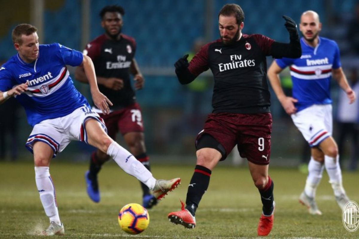 Bekuk Sampdoria, Milan melenggang ke perempat final Piala Italia