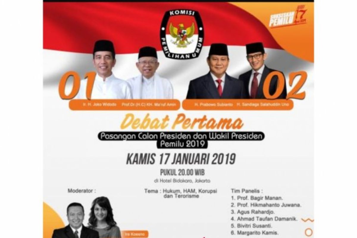 Malam ini, ada enam segmen untuk debat capres pertama