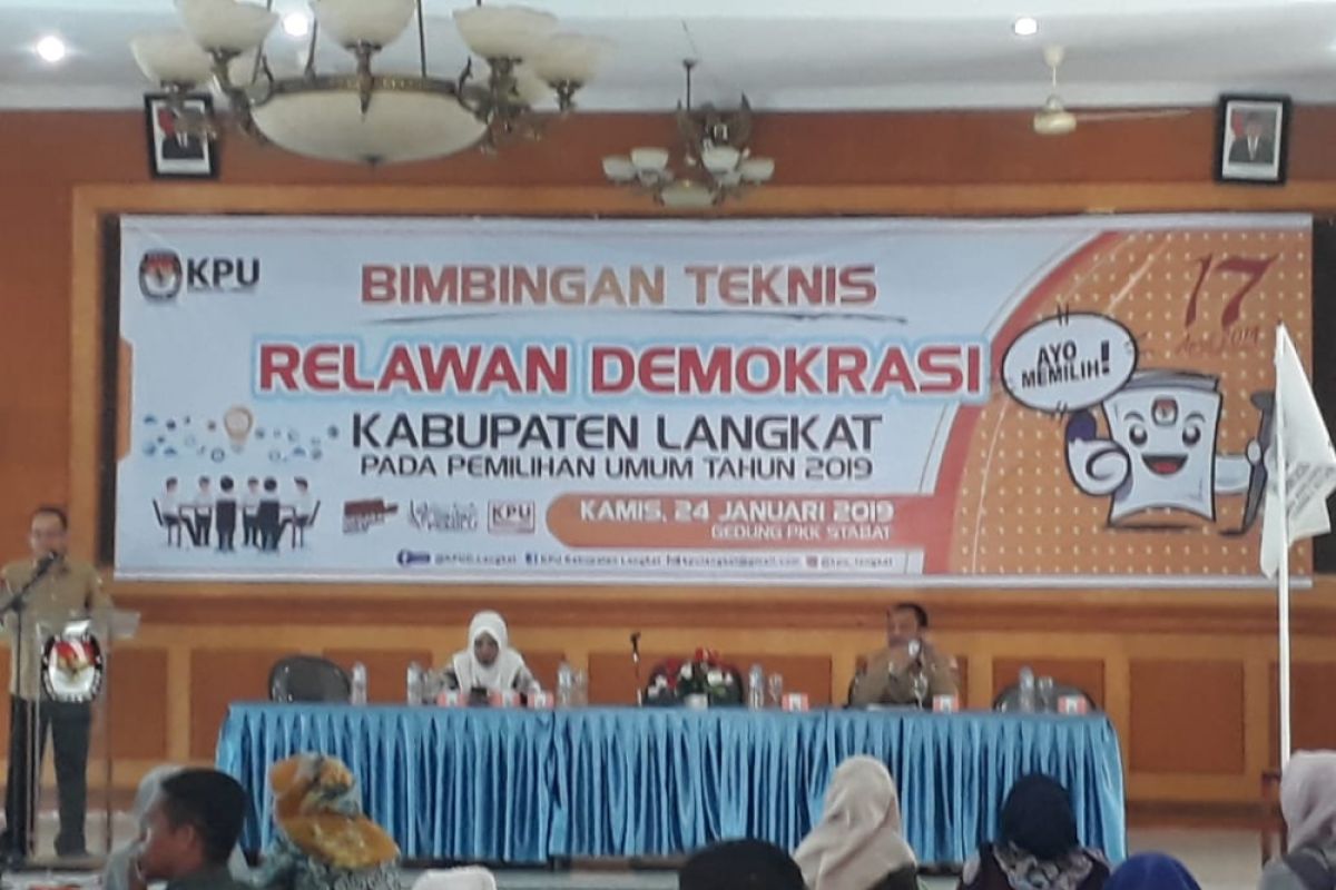KPU Langkat: Relawan demokrasi untuk meningkatkan partisipasi pemilih