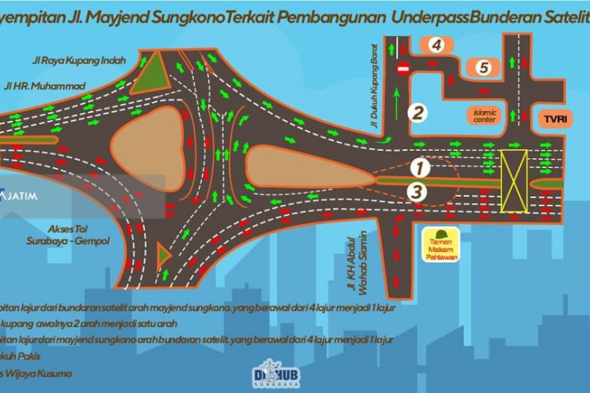 Dishub Surabaya Urai  Kemacetan Dampak Pembangunan 