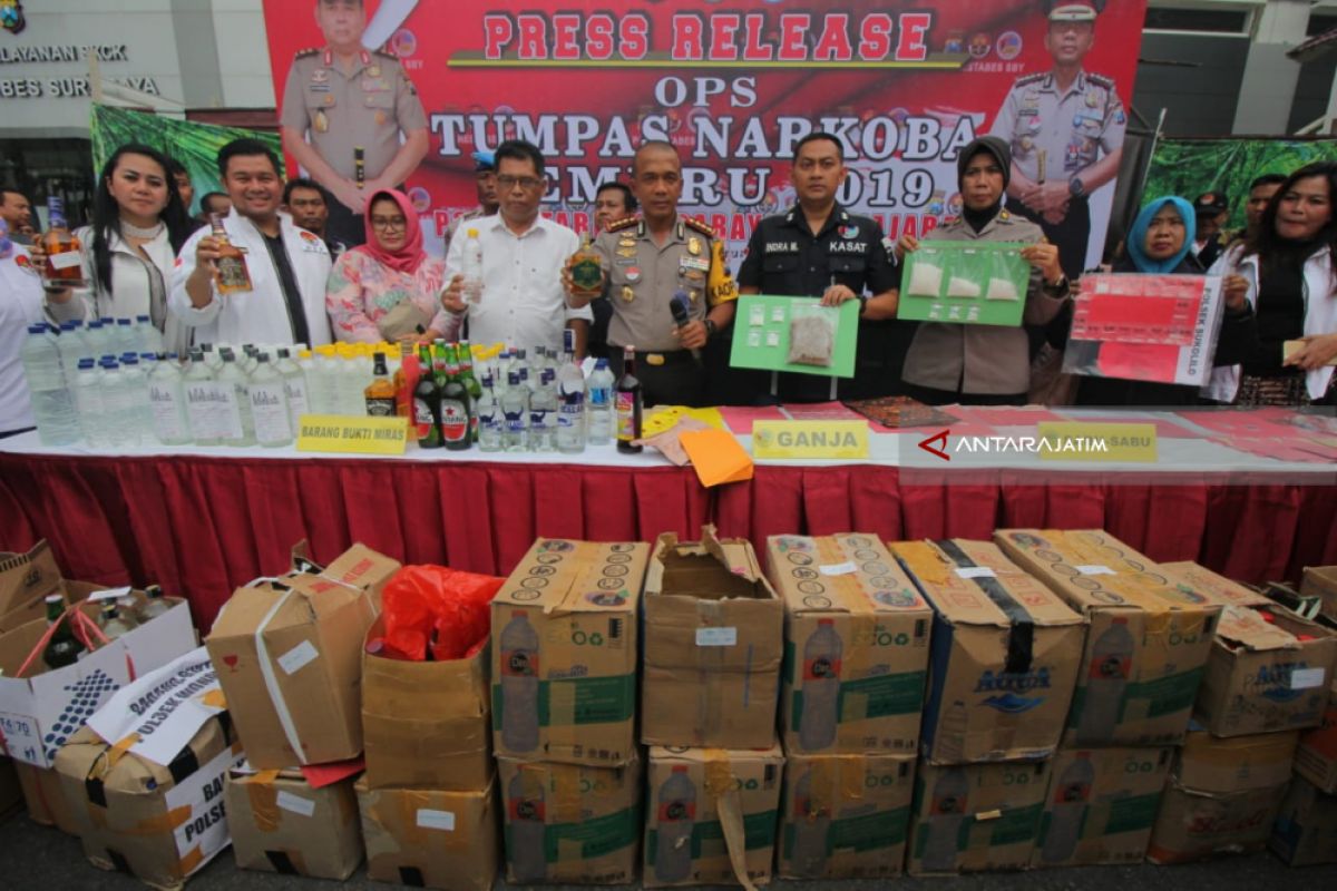 Polrestabes Surabaya Ungkap 117 Kasus Narkoba