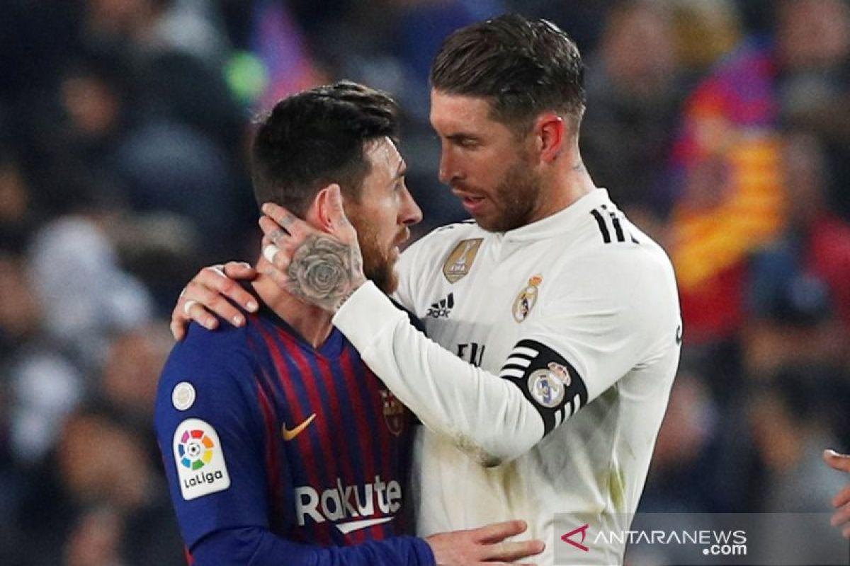 Ramos: Real Madrid bisa raih lebih banyak trofi bila Barcelona tanpa Messi