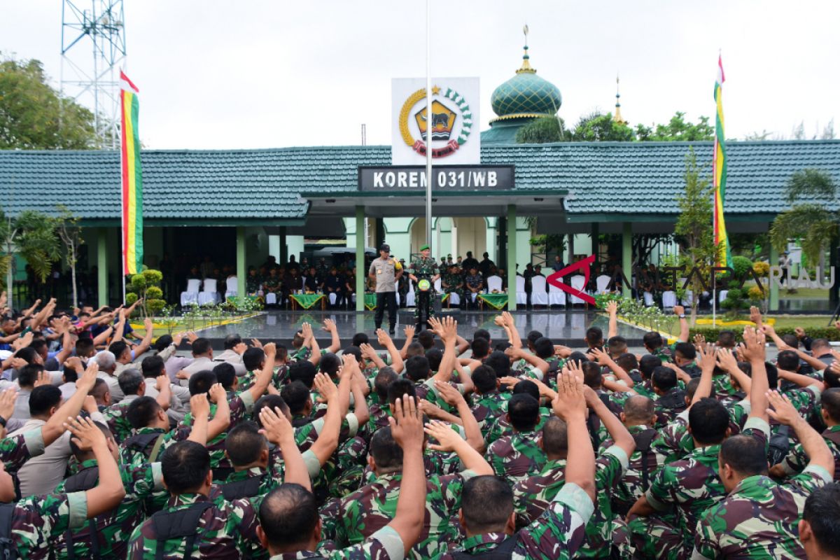 Korem 031/WB Gelar Latihan Pengamanan Pemilu 2019