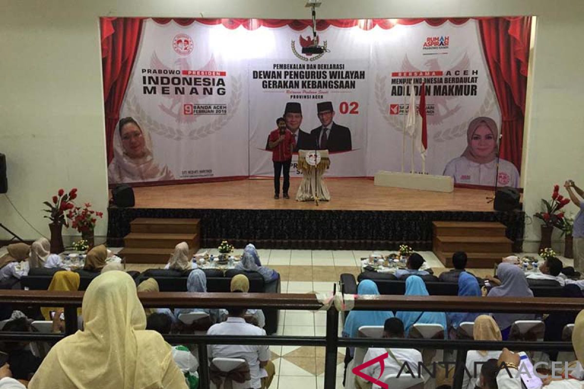 Muzakir Manaf ajak rapat barisan menangkan Prabowo-Sandi di Aceh