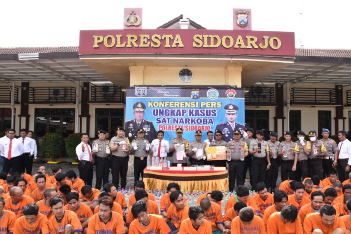 Polresta Sidoarjo Ungkap 77 Kasus Narkoba