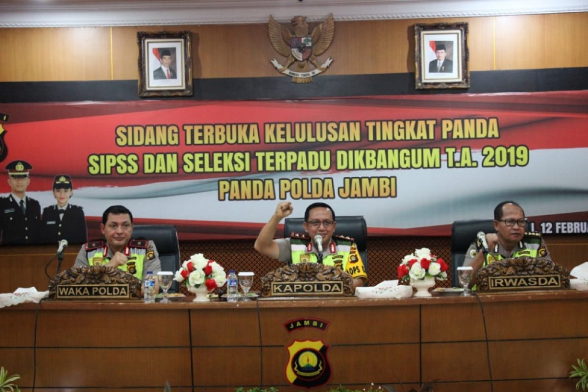 Kapolda Jambi pimpin sidang panitia daerah penerimaan Sespim 2019