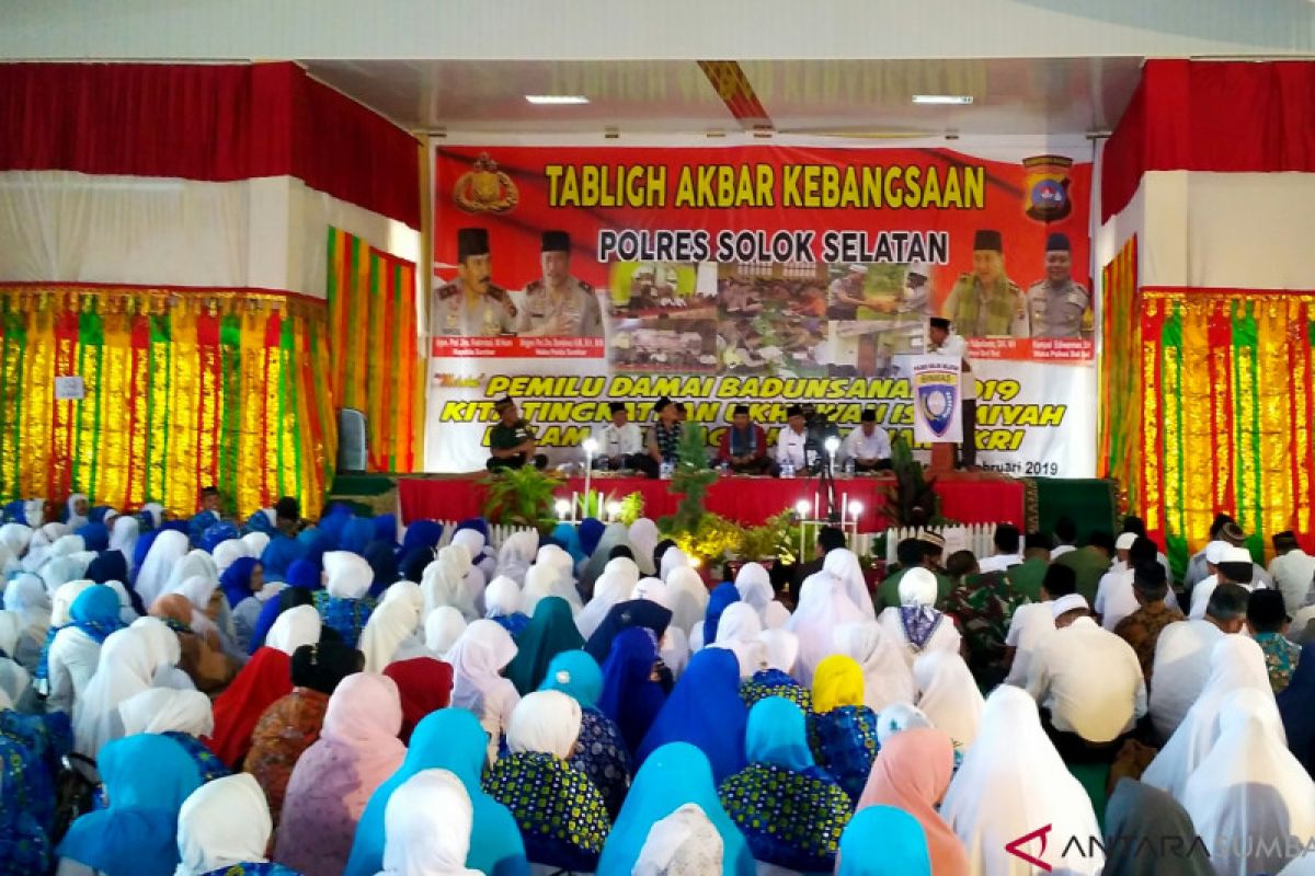 Polres Solok Selatan gelar tabligh akbar sambut pemilu 2019