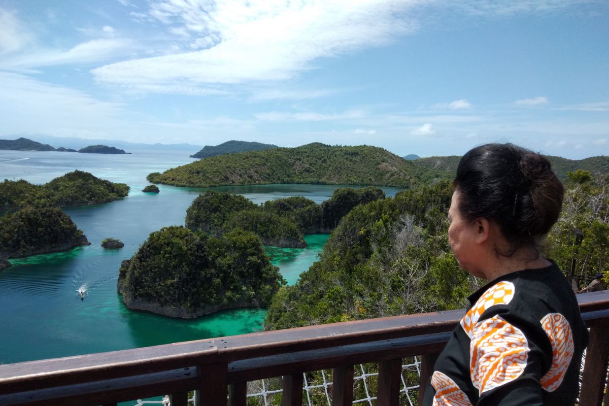 Wisatawan 80 Tahun Mendaki Puncak Piaynemo Raja Ampat