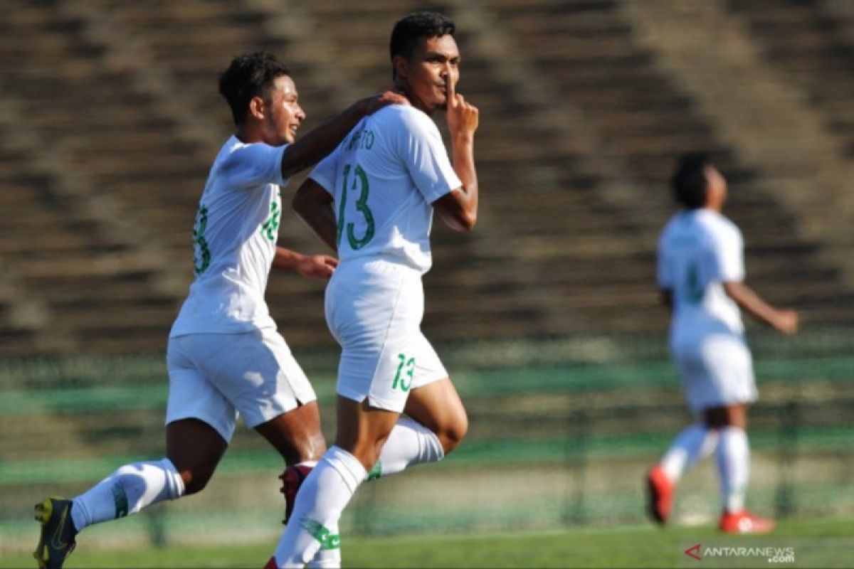 Timnas Indonesia U-22 bermain imbang 1-1 kontra Myanmar di laga perdana