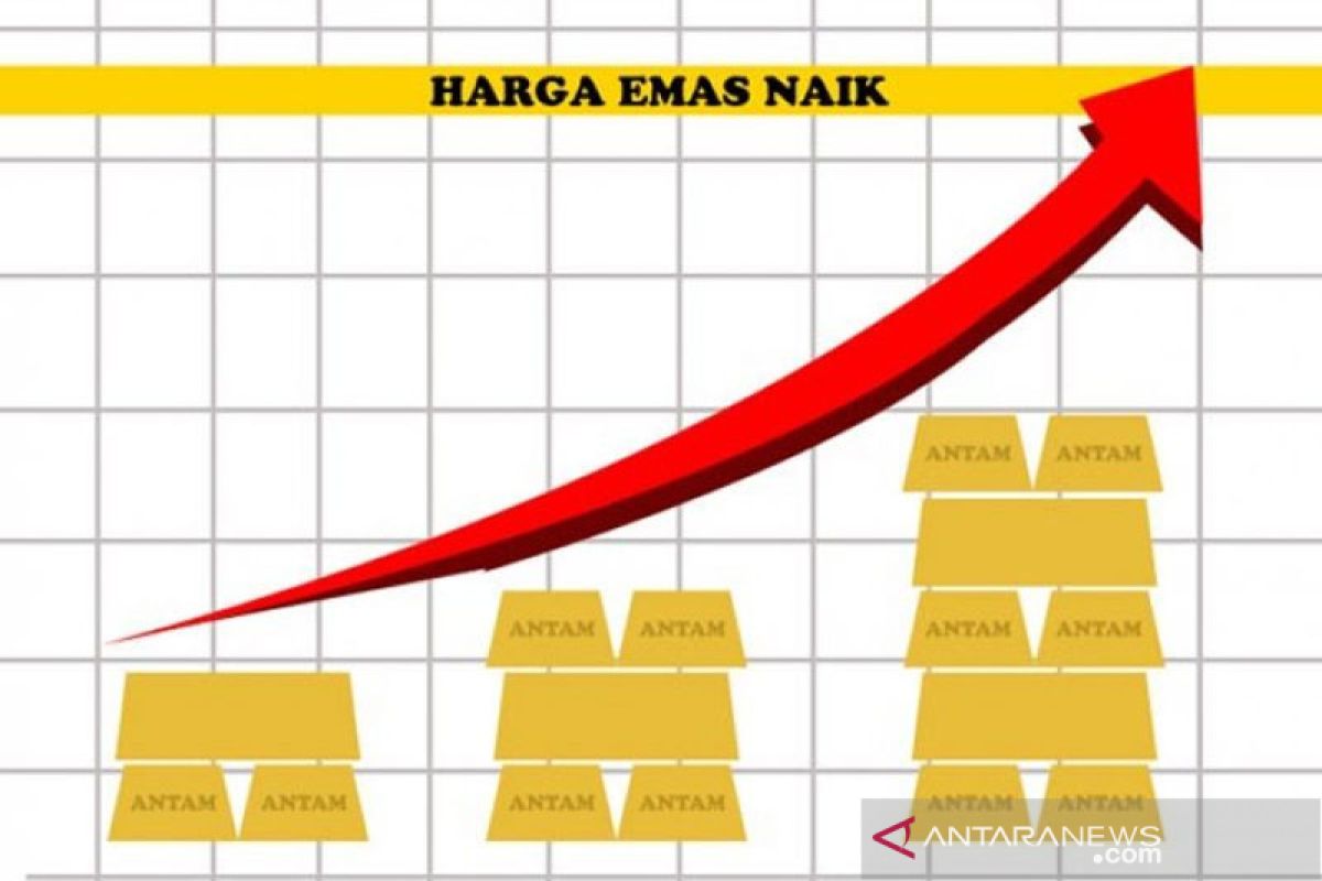 Emas naik setelah pasar saham AS melemah