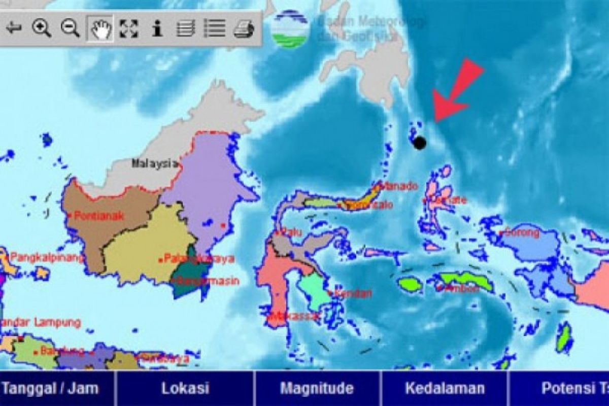 Kabupaten Talaud, Sulut diguncang gempa magnitudo 5,0