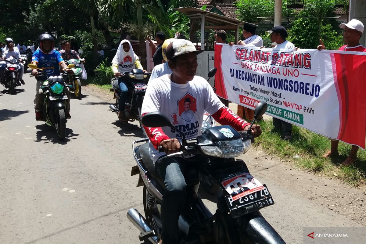 Kedatangan Sandiaga di Banyuwangi Disambut Pendukung Jokowi-Ma'ruf (Video)