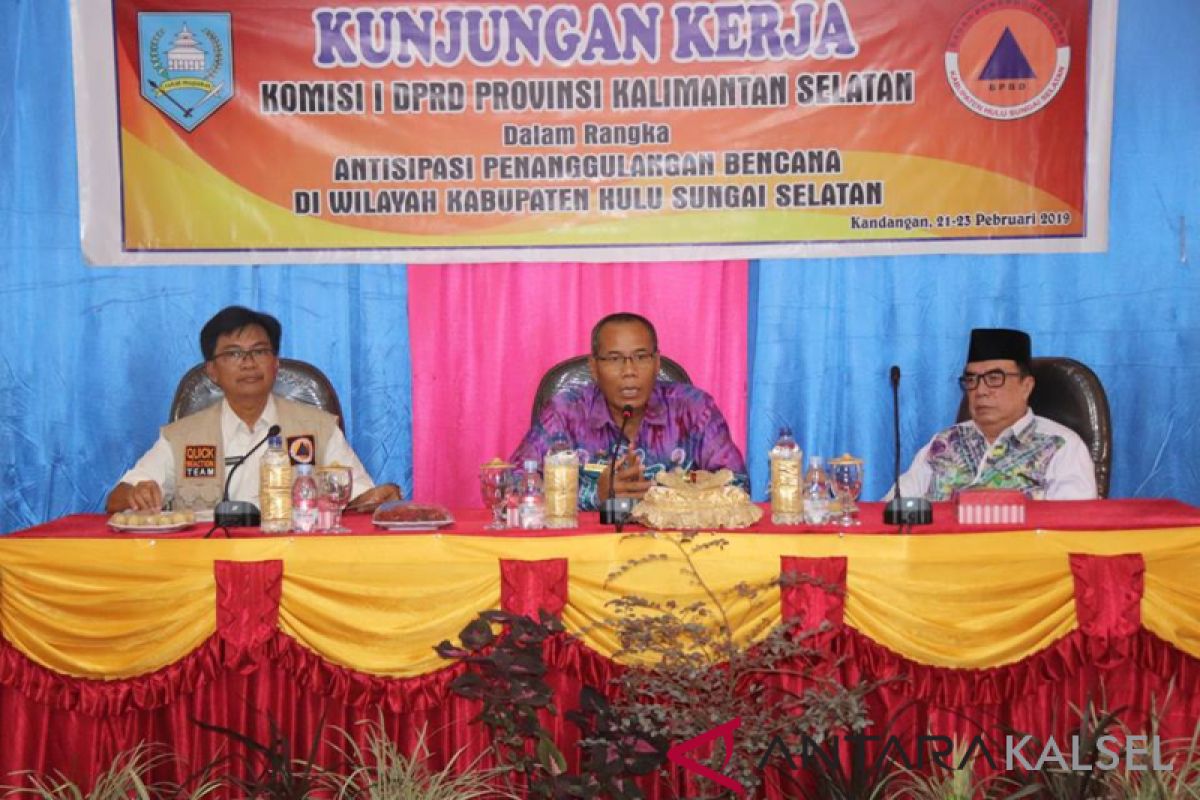 DPRD Kalsel monitor potensi kerawanan dan kesiapan daerah tanggulangi bencana