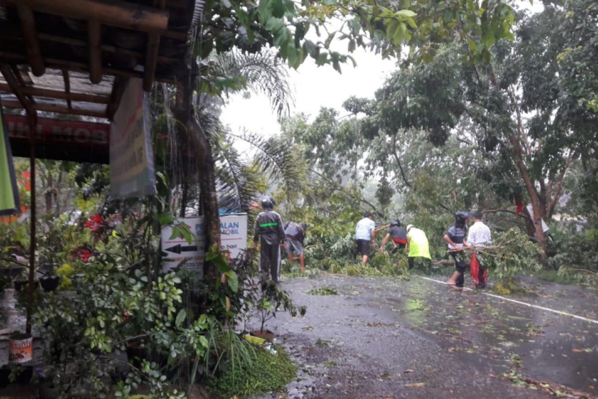 Angin kencang dan hujan es terjang Sleman