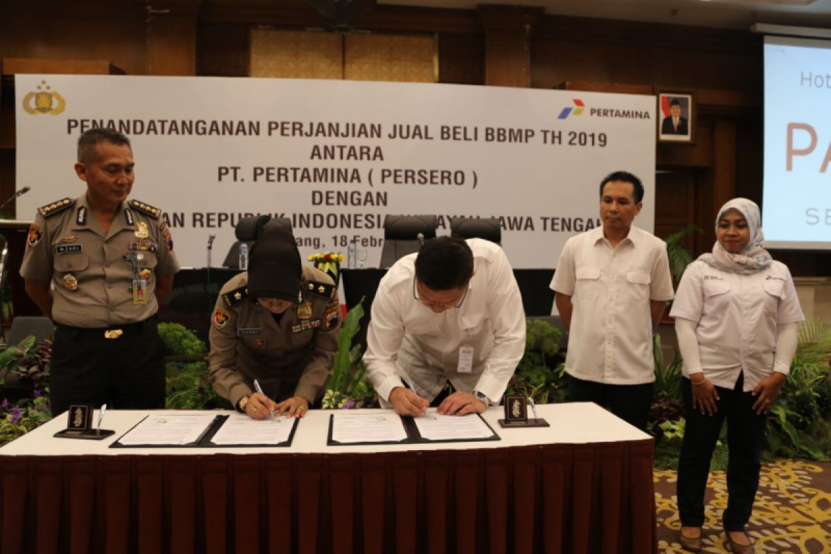 Pertamina MOR IV pasok BBM dan pelumas di lingkungan Polda Jateng