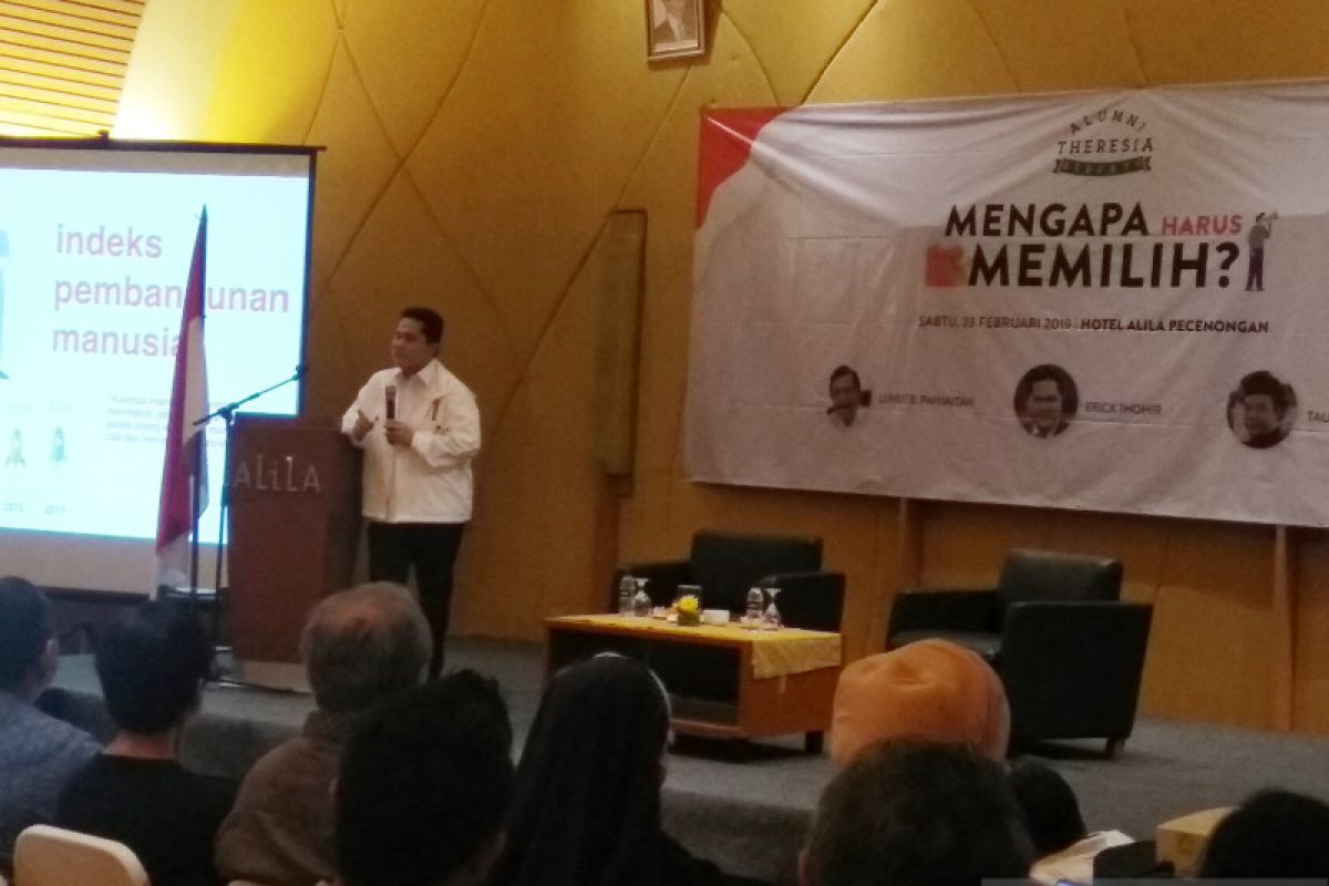 Erick Thohir jelaskan keberhasilan Jokowi kepada alumni Theresia