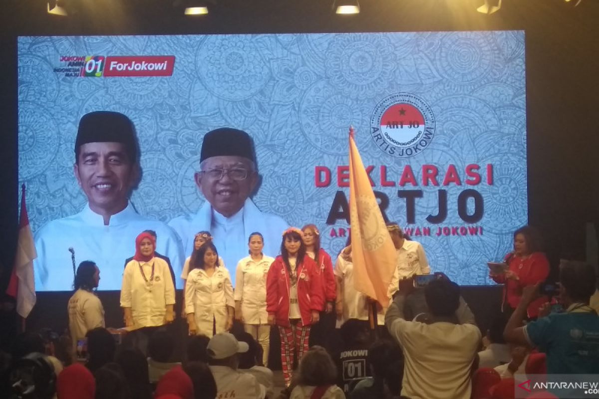 Sejumlah pekerja seni mendeklarasikan dukungannya bagi Jokowi-Ma'ruf