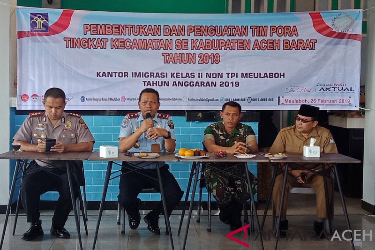 Imigrasi Meulaboh bentuk tim pengawasan orang asing kecamatan