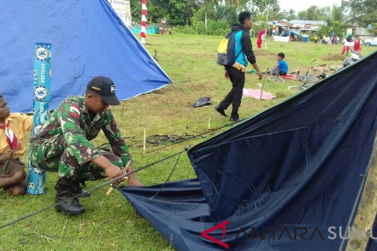 Prajurit Satgas Yonif 126/KC latih Pramuka tali temali