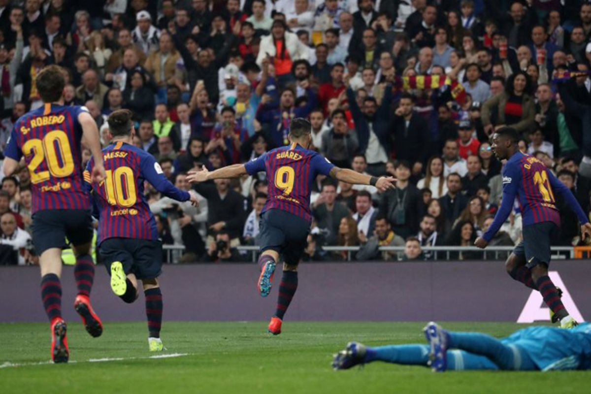 Suarez bawa Barcelona ke final Copa del Rey usai libas Madrid 3-0