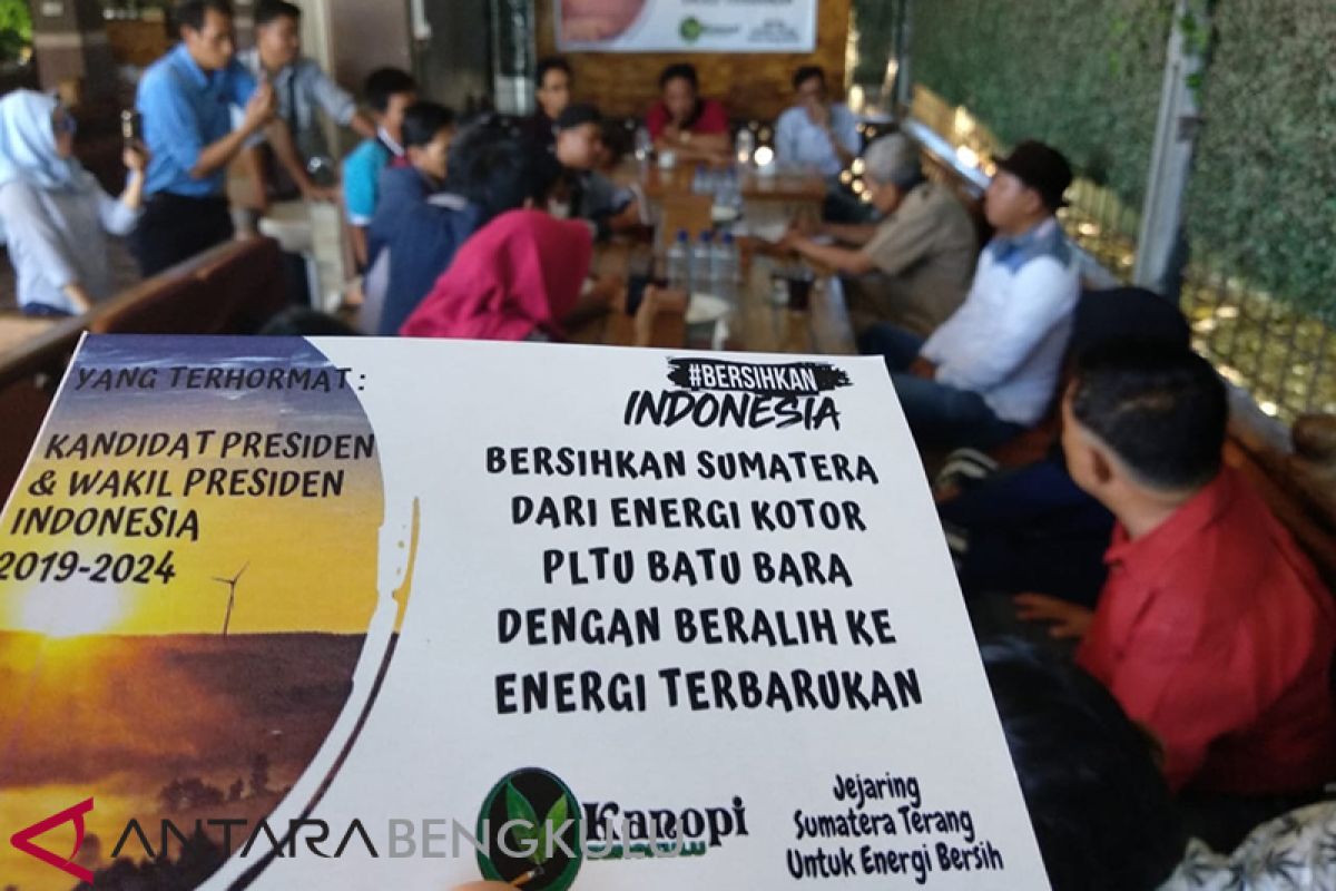 Jejaring Sumatera tantang Capres kembangkan energi terbarukan