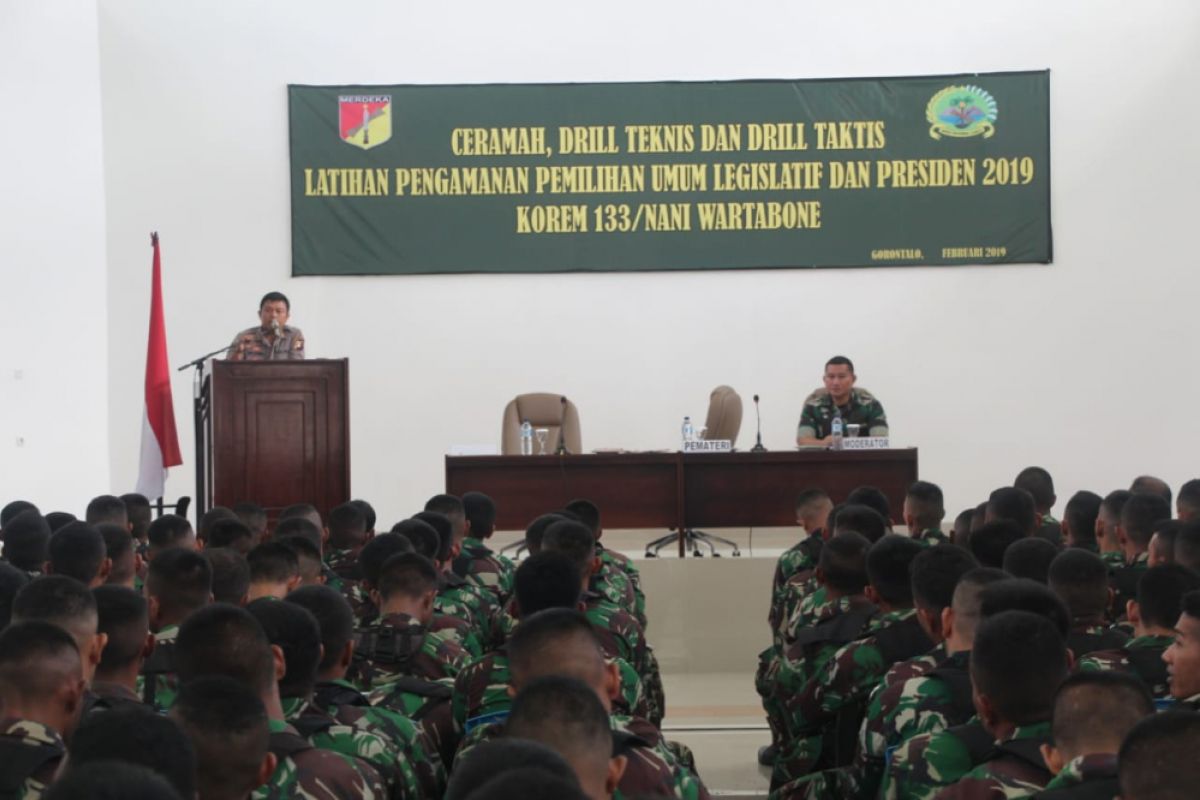 Korem 133/Nani Wartabone Latihan Pengamanan Pemilu