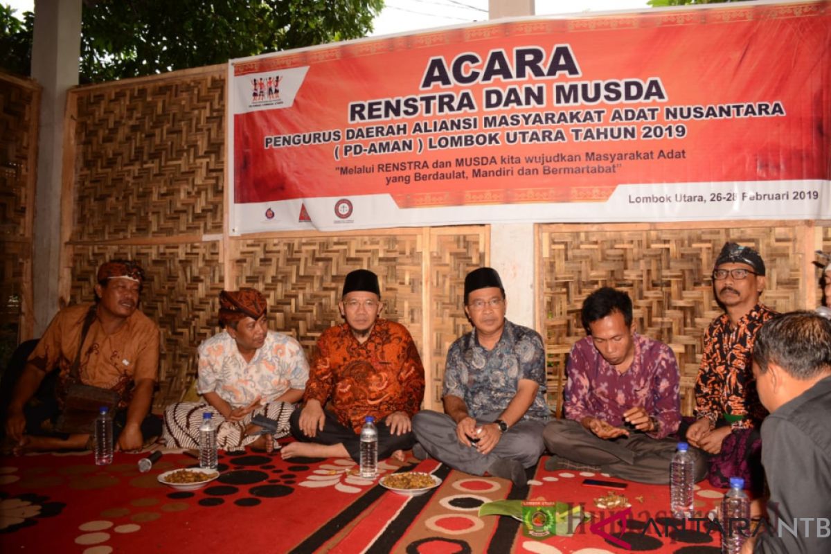 Bupati Lombok Utara Hadiri Musyawarah Lembaga AMAN Paer Daya