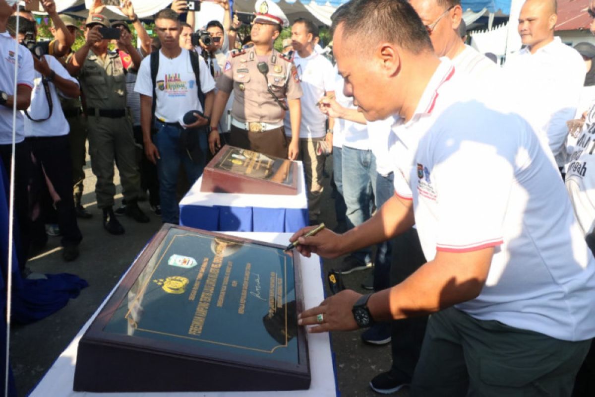 Kapolda Sulteng resmikan kampung tertib lalulintas Morowali.