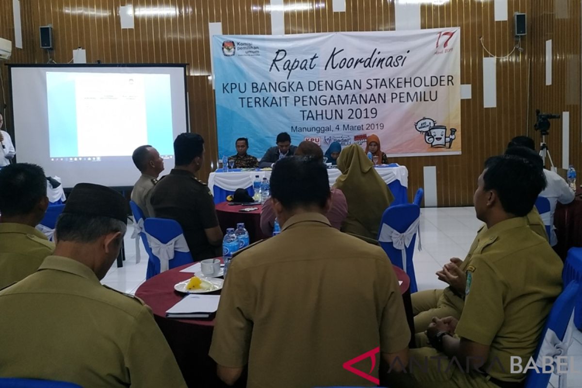 KPU Bangka rakor pengamanan pemilu 2019