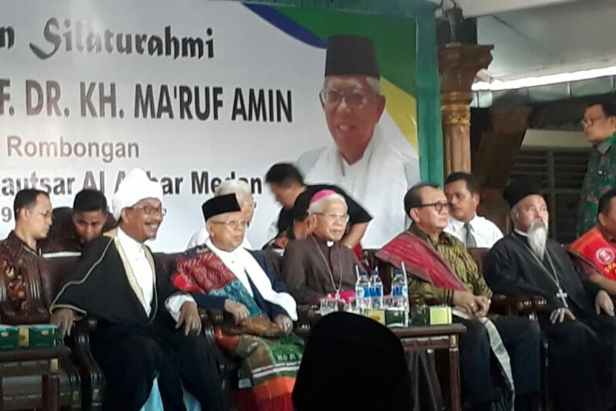 Ma'ruf Amin silaturahim bersama alim ulama di Pesantren Al Kautsar Al Akbar Medan