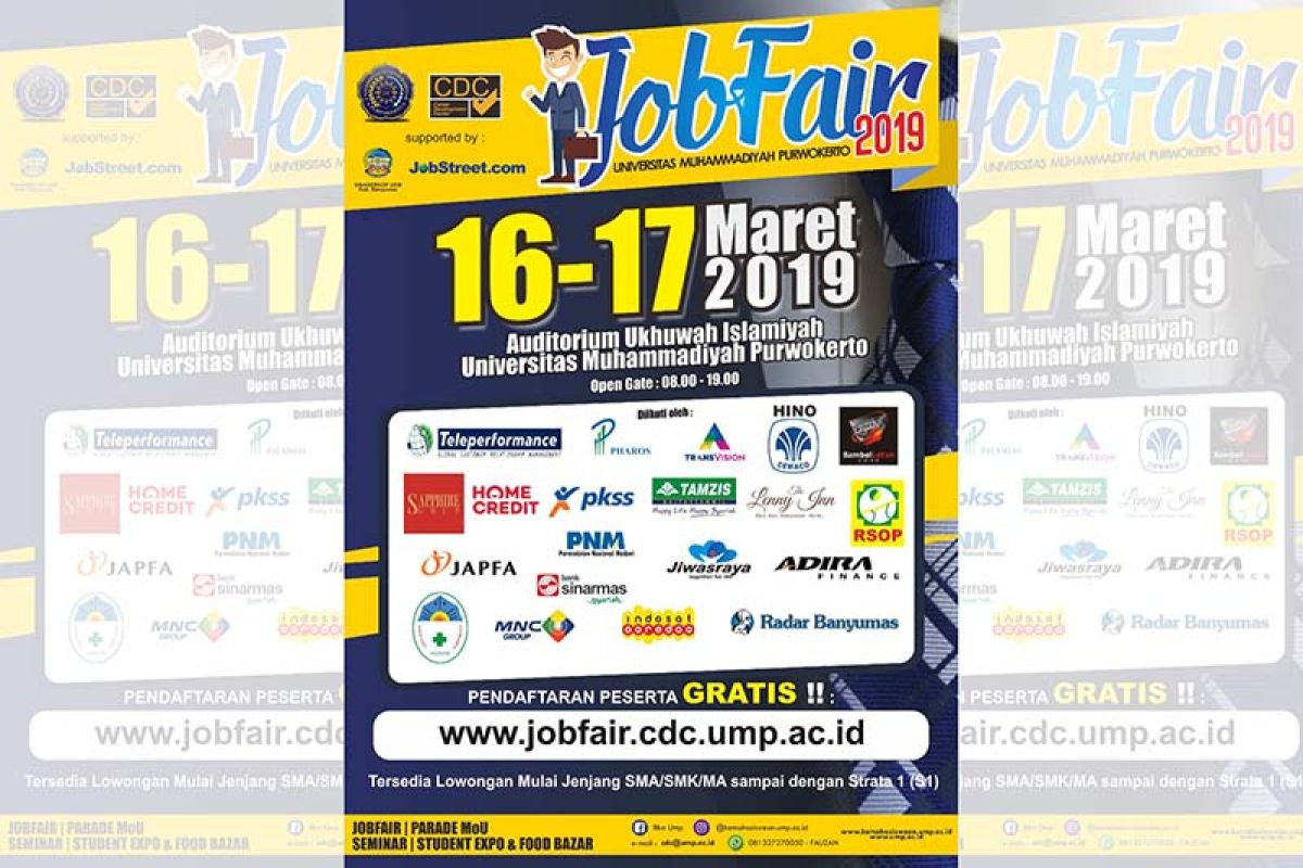 Universitas Muhammadiyah Purwokerto segera menggelar "Job Fair UMP 2019"